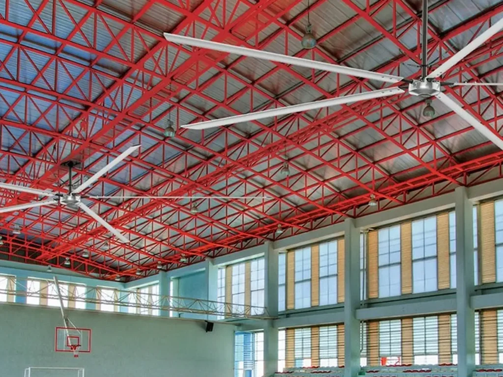 Hunter ceiling fans in a school gym - Hunter products are supplied throughout North Florida and Central Florida through Nelson and Company