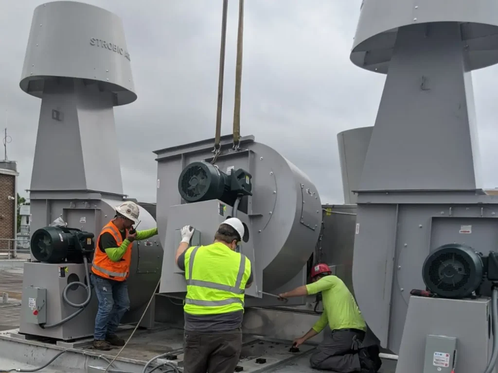 Nelson and Company-Strobic Air Fume Exhaust Fans being Installed at The Science and Engineering Building at the University of North Florida